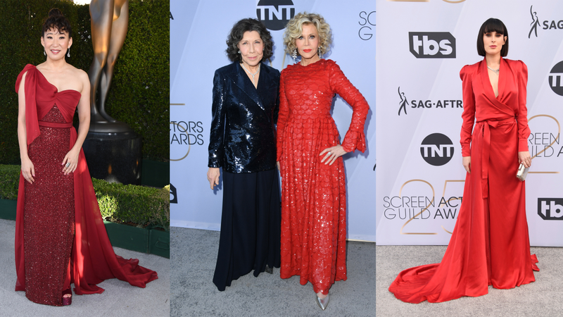 Illustration for article titled All the Goth Gowns and Valentine's Day Looks on the 2019 SAG Awards Red Carpet
